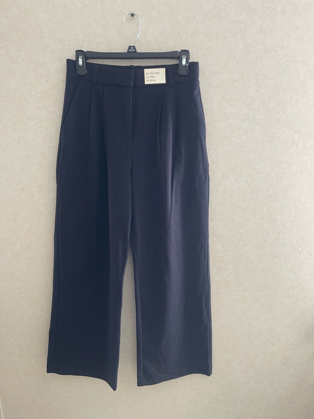NWT Abercrombie Sloane Tailored Wide Leg Pants Navy Blue Size 27 Dress - Picture 2 of 10